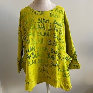 Paper Temples Graphic Blah Blah Lagenlook Sweatshirt